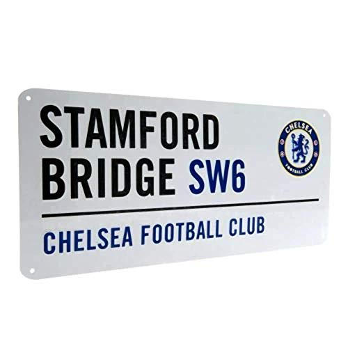 Chelsea FC Football Club White Stamford Bridge Metal Street Wall Sign Official von Chelsea