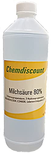 Chemdiscount 1Liter (ca. 1,25kg) L(+) Milchsäure 80% in Lebensmittelqualiät E270 von Chemdiscount