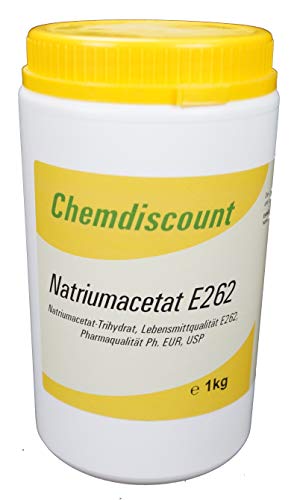 1kg Natriumacetat (-trihydrat) Pharmaqualität Ph. EUR USP und Lebensmittelqualität E262 von Chemdiscount
