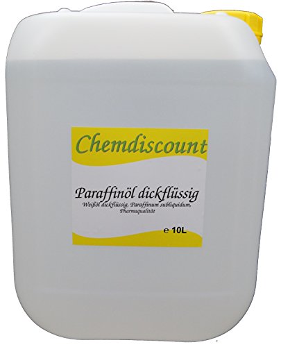 Chemdiscount 10Liter Paraffinöl dickflüssig, entspricht Ph.Eur, medizinisch, Paraffinum Subliquidum, Pharmaqualität von Chemdiscount