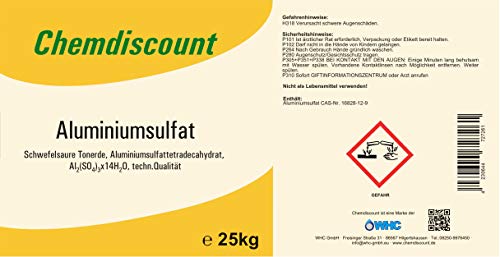 Chemdiscount 25kg Aluminiumsulfat 17/18% (Sackware), Isoliersalz, Dünger, Flockmittel von Chemdiscount
