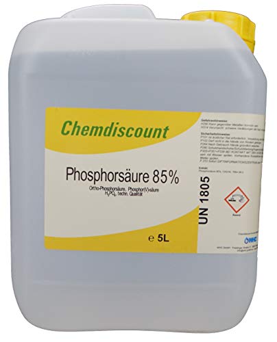 Chemdiscount 5Liter (ca. 8kg) Phosphorsäure 85%, H3PO4 von Chemdiscount