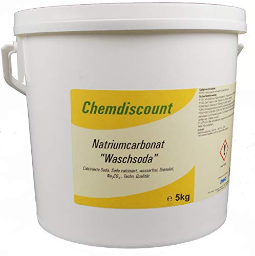 Chemdiscount 5kg Waschsoda (Natriumcarbonat Na2CO3 calcinierte Soda) Granulat von Chemdiscount