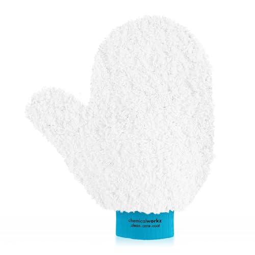 Chemicalworkz Mikrofaser Autowaschhandschuh - extrem saugstark - Waschhandschuh Auto mit Daumen. Mikrofaser Handschuh, Wash Mitt, Auto Handschuh | Bundfarbe: türkis von Chemicalworkz