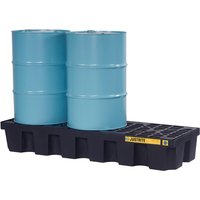 Justrite® Auffangwanne, 3x 200 l, Auffangvolumen 284 l, schwarz von Justrite®