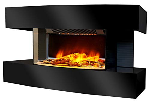 CHEMIN'ARTE Elektrokamin - Lounge medium 2000W - Schwarz - WandKamin - mit Fernbedienung - LED-Flammeneffekt CHEMIN'ARTE Elektrokamin - Lounge medium 2000W - Schwarz - WandKamin - mit Fernbedienung - LED-Flammeneffekt von Chemin'Arte