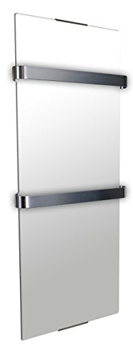 Chemin'Arte Elektrischer Design Handtuchtrockner Spiegel 900W - Vertikaler Heizkörper - 2 Handtuchhalter - 100x6x46cm - Designed in France [Energieklasse A] von Chemin'Arte