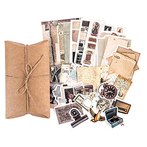 Chen0-super 30 Stück Scrapbooking-Zubehör – Vintage Journaling Supplies mit Vintage-Papier und Aufklebern, Retro ästhetisch dekoratives DIY Handwerk Scrapbook Papier für Scrapbooking Reisetagebuch von Chen0-super