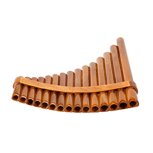 Chen0-super Panflöte für Anfänger, 15 Pfeifen Umweltfreundliches Holz G-Ton Pan Pipe Instrument, Chinesisches Traditionelles Musikinstrument, Reinigungsstab Tuch und Tragetasche von Chen0-super