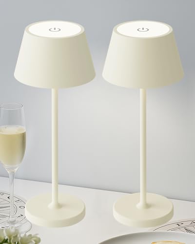 Akku Tischleuchte Vollmetall mit 5000mAh Akku, 2 Stück Led Tischleuchte Kabellos 3 Farbtemperatur, Tischlampe Kabellos Touch Dimmbar, Tischlampe Akku Aufladbar Für Esstisch Schlafzimmer Hotel weiß Akku Tischleuchte Vollmetall mit 5000mAh Akku, 2 Stück Led Tischleuchte Kabellos 3 Farbtemperatur, Tischlampe Kabellos Touch Dimmbar, Tischlampe Akku Aufladbar Für Esstisch Schlafzimmer Hotel weiß von ChenFec