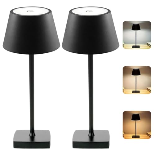 2 Stück LED Tischlampe Kabellos Akku Aufladbar, LED Tischleuchte Kabellos USB akku Kabellose Lampe Flaschenlicht, led Lampe Tischlampe akku Tischleuchte Outdoor Indoor von ChenFec