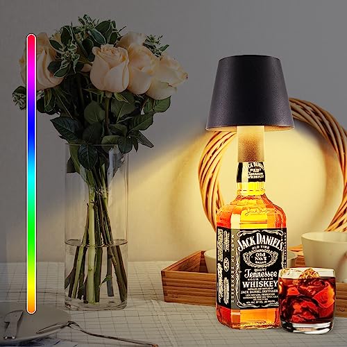 ChenFec LED Tischlampe Kabellos Akku Aufladbar, RGB LED Tischleuchte Kabellos USB Akku Kabellose Lampe Flaschenlicht, LED Lampe Tischlampe Akku Tischleuchte Outdoor Indoor Akku Tischlampe LED. von ChenFec