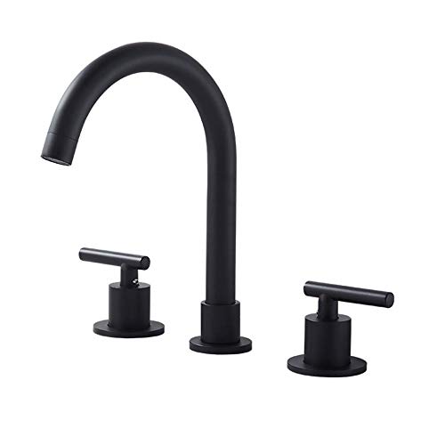 ALLE Kupfer geteilt Heiße und kalte Wasserhahn Küchensprühwaschbecken Mischungsventil Entwässerung Baugruppe Wasserfall Ausguss Splitte Drei-teilige Basin-Tap Black Wasserhahn Badezimmer Werkzeugdüse von ChenYuNiu