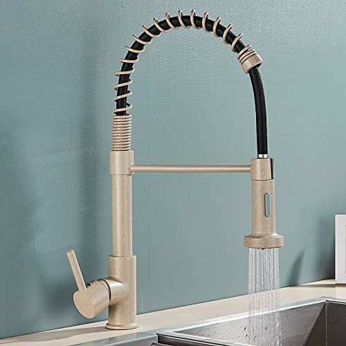 Küchenarmatur, gebürstetes goldener Küchenarmatur Down 2 -Wege Spray Eingriff Heißer Kaltwassermischer HAP 360 Grad Mixer Tap Beige Punkte Haushaltshülsenhülsenhucets Küchenarmatur, gebürstetes goldener Küchenarmatur Down 2 -Wege Spray Eingriff Heißer Kaltwassermischer HAP 360 Grad Mixer Tap Beige Punkte Haushaltshülsenhülsenhucets von ChenYuNiu