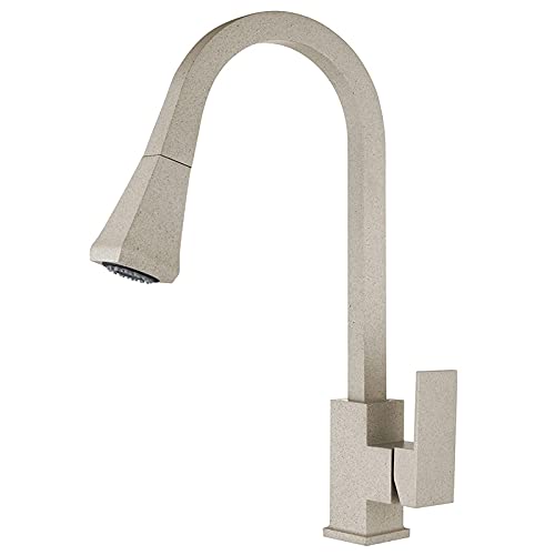 Küchenhahn Messing Küche Wasserhahn Ausziehküchenspüle Mixer 360 ° Rotation Küchenmischer TAP 2 Funktion Waschbecken Hitzel Heiße und kaltes Wasserhahn modernes Design, Khaki von ChenYuNiu