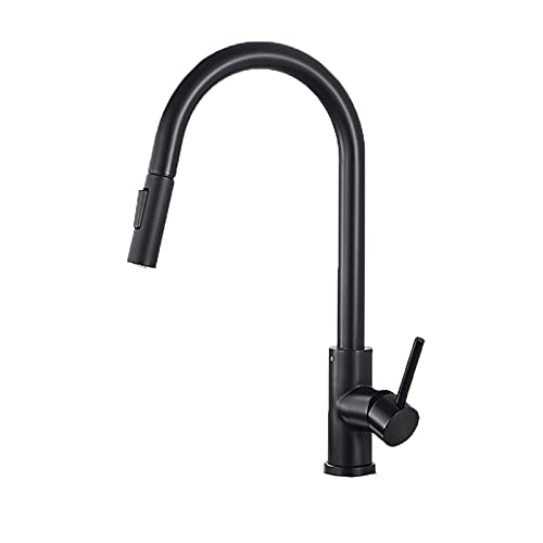 Küchenhahn Messing Küchenarmatur Zwei Funktionen Küchenspüle Mixer 360 Grad Rotation Küchenmischer Tap Pull-out Waschbecken, schwarz Küchenhahn Messing Küchenarmatur Zwei Funktionen Küchenspüle Mixer 360 Grad Rotation Küchenmischer Tap Pull-out Waschbecken, schwarz von ChenYuNiu