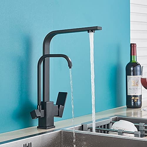 Mattes schwarzes Spülbeckenmischungshahn mit Wasserreinigungsmerkmal und zweigradigem Griff 360 -Grad -Rotationsdeck montiertem Wasserhahn zur einfachen Installation. Mattes schwarzes Spülbeckenmischungshahn mit Wasserreinigungsmerkmal und zweigradigem Griff 360 -Grad -Rotationsdeck montiertem Wasserhahn zur einfachen Installation. von ChenYuNiu