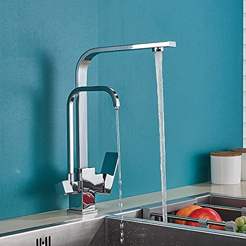 Moderne Chrom B florierende Küchenspüle Mixer Hahn mit zwei Griffen 360 -Grad -Rotationswasserreinigung und einfaches Installationsdeck montiertes Dualgriff -Wasserhahn für Wasserfiltersysteme Moderne Chrom B florierende Küchenspüle Mixer Hahn mit zwei Griffen 360 -Grad -Rotationswasserreinigung und einfaches Installationsdeck montiertes Dualgriff -Wasserhahn für Wasserfiltersysteme von ChenYuNiu