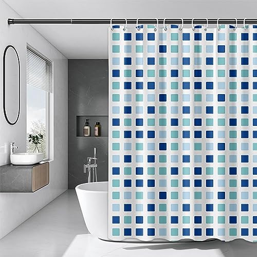 Chenbing Art Duschvorhang Blaues grünes Quadrat 90x190cm Wasserdicht Waschbar Badvorhan PVC-Gewebe Shower Curtains Antibakteriell Vorhang für Dusche und Badewanne mit 12 Duschvorhängeringen Chenbing Art Duschvorhang Blaues grünes Quadrat 90x190cm Wasserdicht Waschbar Badvorhan PVC-Gewebe Shower Curtains Antibakteriell Vorhang für Dusche und Badewanne mit 12 Duschvorhängeringen von Chenbing Art