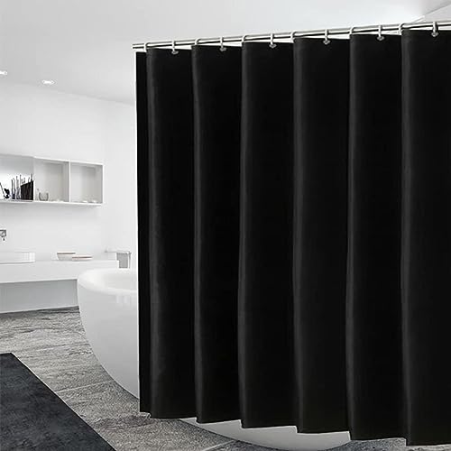 Chenbing Art Duschvorhang Moderne Schwarz 80x190cm Trennwand DuscheVorhang Shower Curtains Wasserdichter Waschbar Stoff Polyester Duschvorhänge für Badewanne und Dusche mit 12 Duschvorhängeringen von Chenbing Art