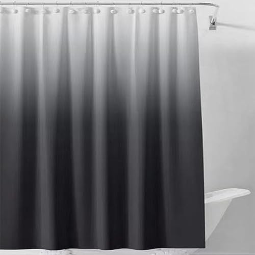 Duschvorhang Textil 120x190cm Moderne Grau Gradienten Anti-schimmel Wasserdicht Digitaldruck Duschvorhänge Lang Waschbar Stoff Dusche Vorhang mit Haken für Bad und Badewanne Perfekt als Raumteiler von Chenbing Art