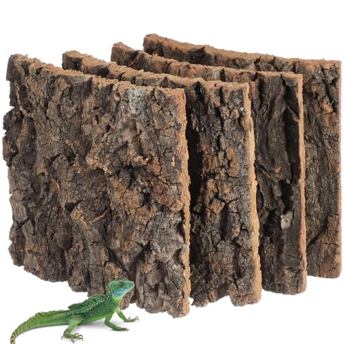 Chencunquangod Korkrinden-Hintergrund für Reptilien, Terrarium, Aquarium-Dekoration, Gecko, Eidechse, Frosch, Bartagame, 4 Stück von Chencunquangod