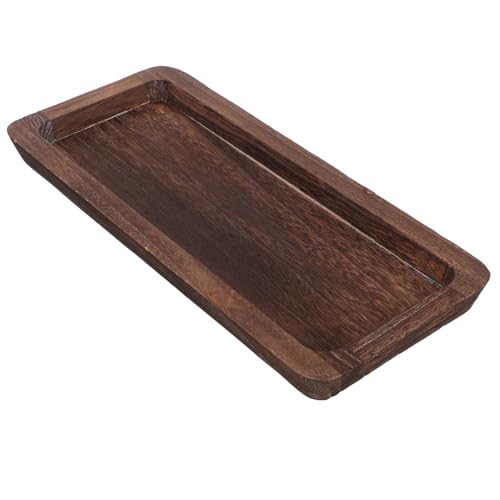 Dekoratives Tablett aus Holz, rechteckige Servierplatte für Heimdekoration, Küchentisch, Kerzenhalter, Braun Dekoratives Tablett aus Holz, rechteckige Servierplatte für Heimdekoration, Küchentisch, Kerzenhalter, Braun von Chencunquangod