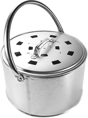 Tragbare runde Metall-Feuerstelle mit Griff-Design, traditioneller Kohlekohleofen für Outdoor-Grills, Camping, 31,5 x 19,5 cm Tragbare runde Metall-Feuerstelle mit Griff-Design, traditioneller Kohlekohleofen für Outdoor-Grills, Camping, 31,5 x 19,5 cm von Chencunquangod