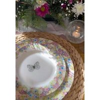 Wild Summer & Butterfly 10 "Fine China Speiseteller, Handbemalte Designs Wild Summer & Butterfly 10 "Fine China Speiseteller, Handbemalte Designs von CheneyPenroseDesigns