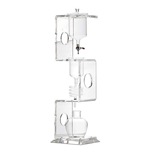 ChengBeautiful Cold Drip Kaffeemaschine Acryleis-Tropfen-Kaffeekanne-Edelstahl-Knopfkaffee-Kaffee-Extraktionspost (Farbe : Clear, Size : 600ml) von ChengBeautiful