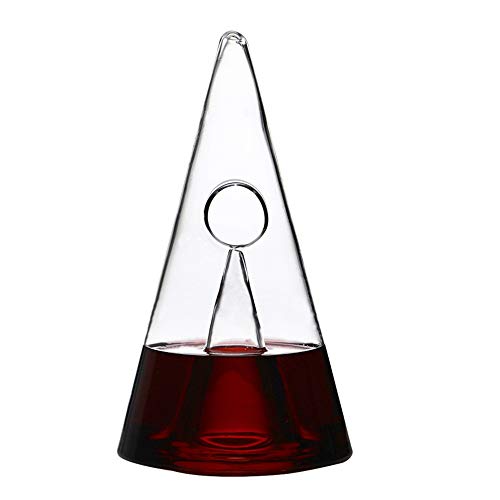 ChengBeautiful Dekanter Pyramid Decanter kreative Persönlichkeit Rotwein Wasserfall Schnellfilter Karaffe Krug (Farbe : Photo Color, Size : 900-1000ml) von ChengBeautiful