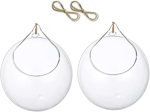 2 Stück hängende Glas-Terrarien Luftpflanzen-Übertopf Globus Glas-Teelichthalter Blumenpflanzen Sukkulenten Moos Pflanzgefäß mit großer Öffnung 2 Stück hängende Glas-Terrarien Luftpflanzen-Übertopf Globus Glas-Teelichthalter Blumenpflanzen Sukkulenten Moos Pflanzgefäß mit großer Öffnung von ChengChengJin