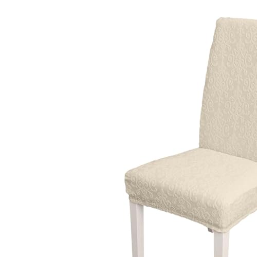 Speisesader -Stuhl -Slipcover, hohe Strecke Jacquard -Muster, abnehmbare Waschbeschütze, Beige, für Home Party Hotel Hochzeitszeremonie von Chenglanhsjg