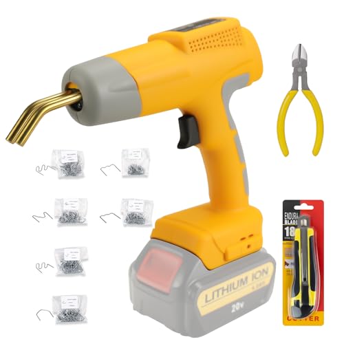 Kunststoff Schweißgerät für Dewalt 18V Batterien Auto Stoßstange Reparatur Kit mit 600pcs 6 Arten Hot Stapler Kunststoff Schweißer Kit für Autoteile Kajak Kanu (Nur Werkzeuge) von Chengsuwei