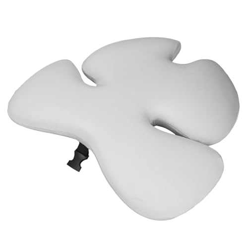 2 In 1 Lendenwirbelsäulenstütze OW, Memory Foam Back -Kissen für Stuhl, gonomisches Design mit abnehmbarer waschbarer Abdeckung, Schmerzlinderung des unteren Rückens für Zuhause (Light Grey) von ChengyuWei