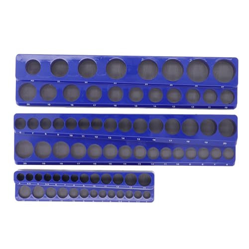 3Pcs Socket Set, 12in/ 38in/ 14in/ Drive Socket Holder, Standard Metric Socket Tray with Soft Rubber Base, Non Scratch Tool for von ChengyuWei