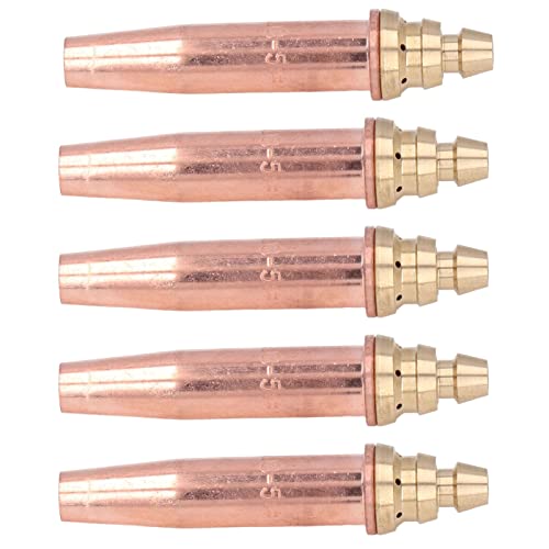 5PCS Brass Copper Cutting Tips for Gas Welding, Isobaric Nozzles with CNC Machining, Wide Application in Various Industries, High Efficiency Cyclone Design (G03-5#) von ChengyuWei