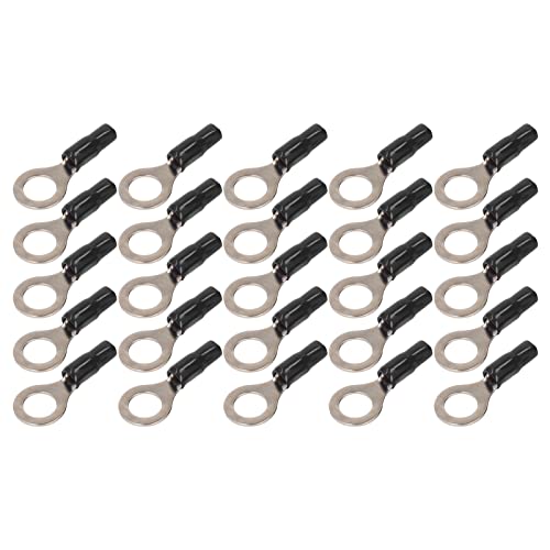 8GA Wire Lugs, Copper Terminal Connectors, 12mm Inner Diameter, Heavy Duty Battery Cable Ends with Shrink Wrap, Grade Wire Terminals for Distribution Box, von ChengyuWei