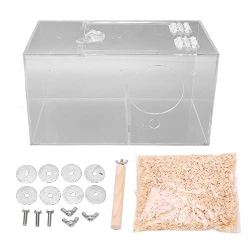 Acrylic Bird Breeding Box, Transparent Nesting Box with Standing Pole and Padding, Encourages Nesting Behaviors, and Non Acrylic Material for All (Large Size) von ChengyuWei