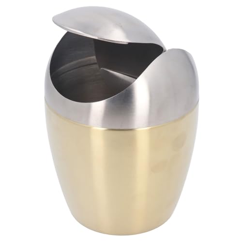 ChengyuWei Golden Desktop Small Trash Can, Multipurpose 304 Stainless Steel Mini Garbage Bin with Lid, Stylish and Luxurious Waste Container for Tabletop and Countertop Use ChengyuWei Golden Desktop Small Trash Can, Multipurpose 304 Stainless Steel Mini Garbage Bin with Lid, Stylish and Luxurious Waste Container for Tabletop and Countertop Use von ChengyuWei