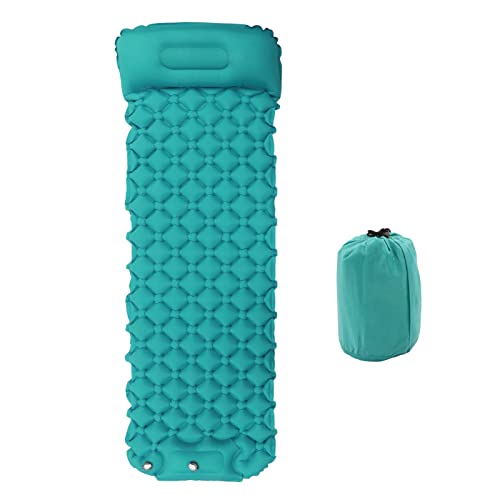 ChengyuWei Inflatable Sleeping Mat for Camping and Backpacking, Built in Pump for Quick Inflation, and Water Proof Material, Compact and Durably (Peacock Blue) von ChengyuWei