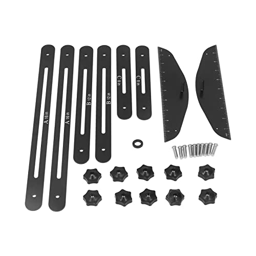 ChengyuWei Stair Treads Template Tool, Adjustable 11 60in Measuring Jig for Risers Shelf and Drywall, Easy Operation with 4 Locking Knobs, Made of Durable Anodized Aluminum Alloy (Black) von ChengyuWei