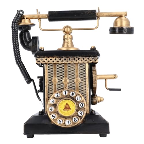ChengyuWei Vintage Telephone Decorative Resin Model, Retro Style Old Phone Prop, Antique Telephone Decor for Home Bar Cafe Window Decor Desktop Ornament, Non Functional von ChengyuWei