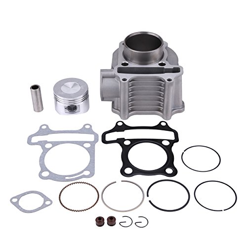 Cylinder Kit Piston Gasket, 524mm. Bore Replacement for GY6 125CC 152QMI, Performance Cylinder Piston Kit with Rings Pin Sparks Plug Clips, von ChengyuWei