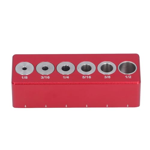 Dowel Drill Guide Block, Hole Drilling Locator for Woodworking, Aluminum Alloy Round Dowel Jig with 6 Standard Hole Sizes 18in/ 316in/ 14in/ 516in/ 38in/ 12in/, Portable Multi von ChengyuWei