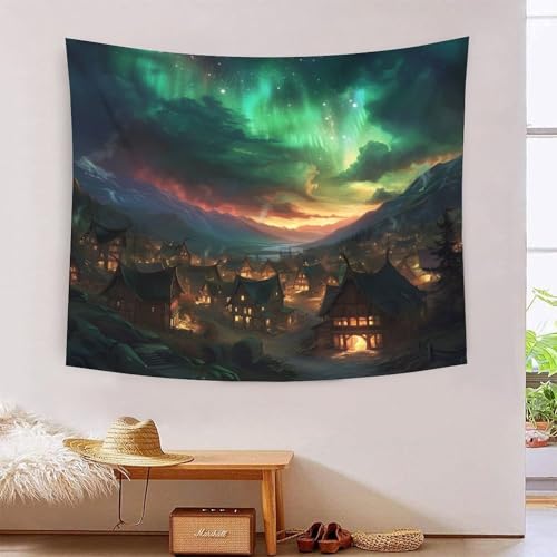 ChengzeTCo 3D Tapestry, Polyestermaterial,Norwegische Aurora Kunstteppiche, Wandteppich Für Schlafzimmer Schlafzimmer Ästhetik Wanddekoration,150cmx200cm, Für Wohnzimmer Schlafzimmer Schlafsaal von ChengzeTCo