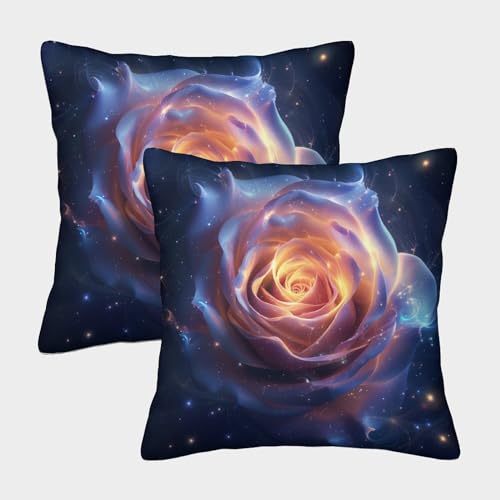 ChengzeTCo Rosen Bunt Gedruckt Bequemes Kissen Fall Kissenbezug Für Schlafzimmer Home Dekoratives Kissen Geschenk Jahrestag 40x40cm,Packung Mit 2 von ChengzeTCo