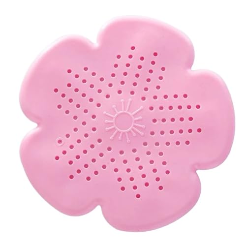 Blumenform Küchenspüle Abfluss Silikon Haarfänger Badezimmer Stopper Siebe Duschabdeckung Becken Spüle Filter Bodenablauf(Pink) von Chenhj