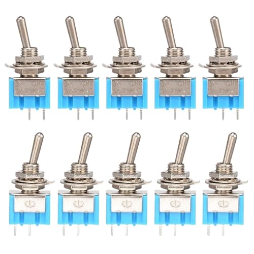 Chenhj 10Pcs MTS-101 2 Pin SPST Schalter AUF-Off 2 Position AC125V/6A 250V/3A 6mm Blau Mi & NI Kippschalter Chenhj 10Pcs MTS-101 2 Pin SPST Schalter AUF-Off 2 Position AC125V/6A 250V/3A 6mm Blau Mi & NI Kippschalter von Chenhj