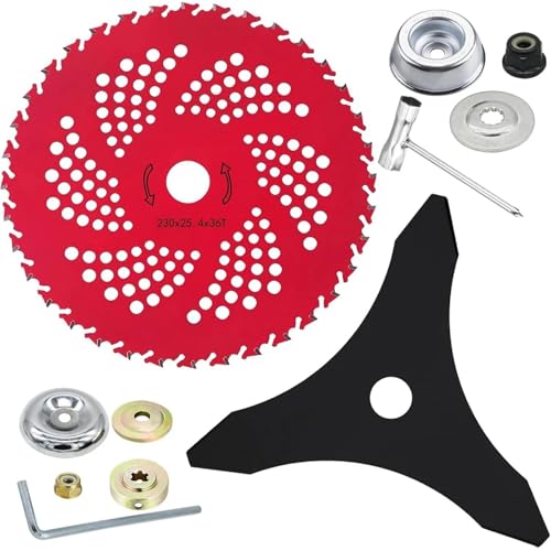 Chenhj 9" X 36 Zähne Hartmetallbestückte Freischneiderklingen & 10" X 3 Zähne Unkrautfresserklingen, Unkrautwackerklinge for Freischneider von Chenhj